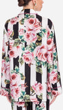 Rose and Stripe Brocade Pajama Top