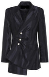 Asymmetrical Sateen Stripe Jacket