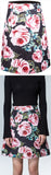 Black Jacquard Rose-Print Mini-Skirt
