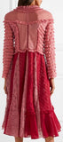 Ruffled Tulle-Paneled Organza Dress