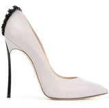 Blade Fringe Trim Pumps - Nude, Black or White