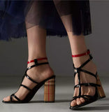 Vintage Check and Patent Leather Sandals