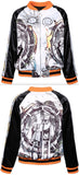 Printed Satin Bomber Jacket