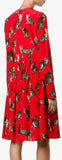 *Extended Sizes* Bengal Cat Print Dress in Red