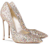 Glitter Blade Pumps - Black, Gold or Silver