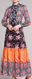 Mixed-Print Paneled Dress