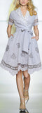 Asymmetrical Wrap-Effect Dress, Blue or Grey