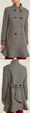 Houndstooth Ruffle Hem Coat