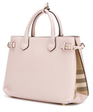 The Medium Banner in Leather and House Check Handbag- Black, Pink, Wine Red, Grey, Yellow, Brown, Red