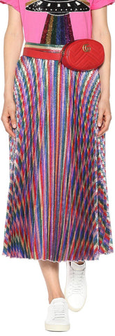 Striped Lam̩ Skirt | DESIGNER INSPIRED FASHIONS