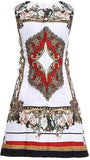 Jacquard Print Embellished Mini Shift Dress