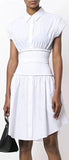 Flared Shirt-Dress, White