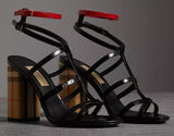 Vintage Check and Patent Leather Sandals
