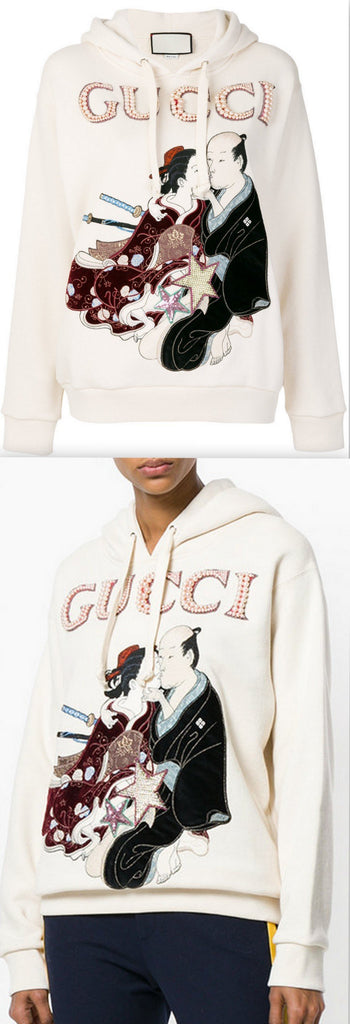 Embellished Japanese Motif Hoodie