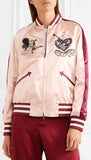 Embellished Satin Bomber Jacket