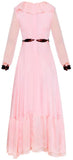 Pink Ruffle Embellished Gown