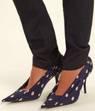 Polka Dot Knife Pumps, Blue & White