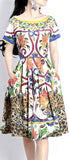 'Majolica' and Cheetah Print Dress