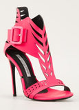 Perforated High-Heel Sandals - Fuchsia Pink or Yellow