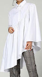 Boxy Asymmetrical Long Shirt - White or Black