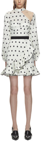 Star Printed Frill Dress