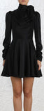 Scarf Swing Dress, Navy Black