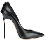 Blade Fringe Trim Pumps - Nude, Black or White