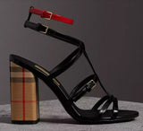 Vintage Check and Patent Leather Sandals