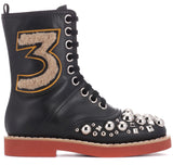 Embellished Leather Ankle Boots