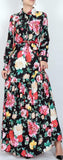 Floral Print Maxi Shirt Dress