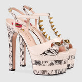Studded Snake Platform Sandal Pump