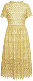 Gold Macrame Midi Dress