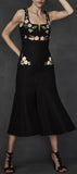 Black 'Rainbow City' Embroidered Midi Dress