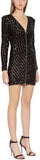 Black Zip Front Sequinned Mini Dress