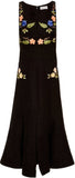 Black 'Rainbow City' Embroidered Midi Dress
