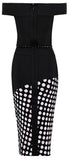 Off-The-Shoulder Stretch Geometric Dress