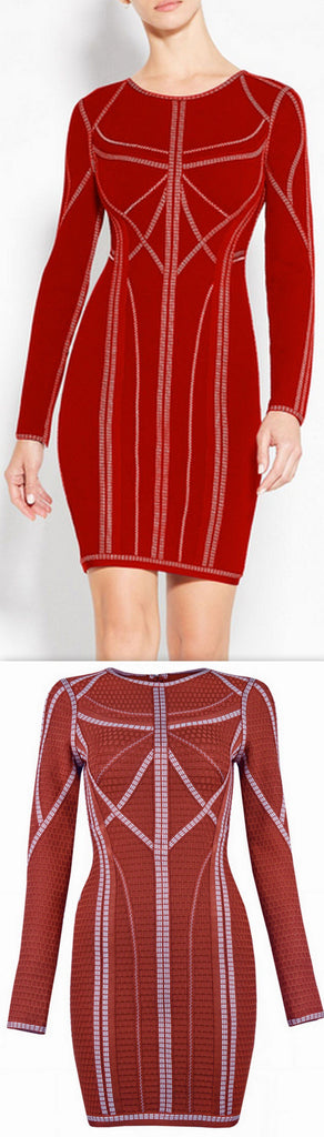 Paneled Textured Bodycon Dress