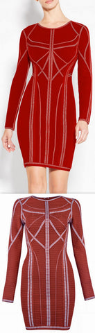 Paneled Textured Bodycon Dress