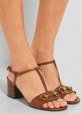 Horsebit-Detailed Leather Sandals
