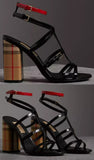 Vintage Check and Patent Leather Sandals