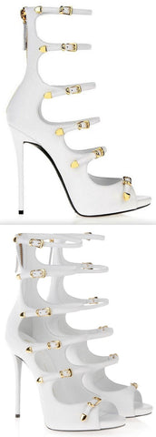 Strappy Buckle Sandal Heels