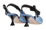 Glitter Pumps with Bow - Silver or Blue