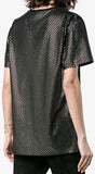 Metallic Cotton T-Shirt, Black