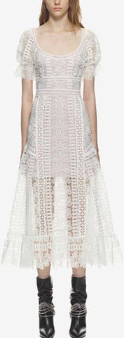 Floral Guipure Midi Dress