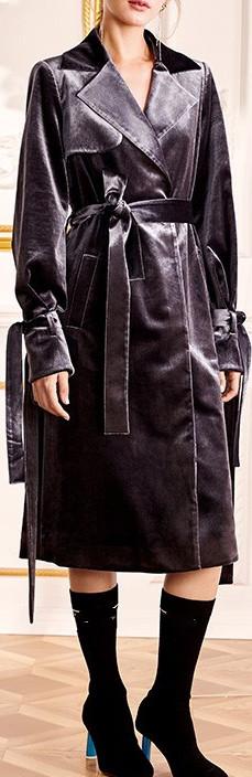 Velvet Trench Coat