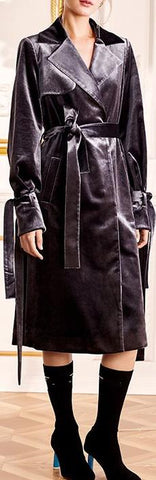 Velvet Trench Coat