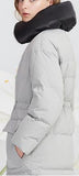 Panelled White Duck Down Fill Coat