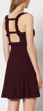 Short Knit Ruffle-Trim Dress