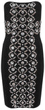 Black Strapless Embellished Stretch Mini Dress