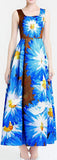 Floral Print A-Line Sleeveless Maxi Dress